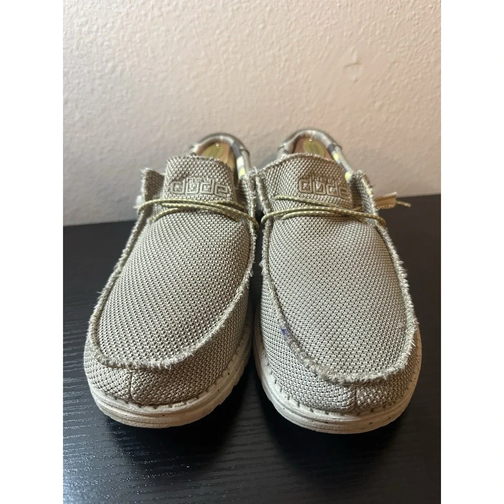 Hey Dude Wally Sox CAMEL  Boat Beach Casual Shoes Men's Size 8 Womens 9.5